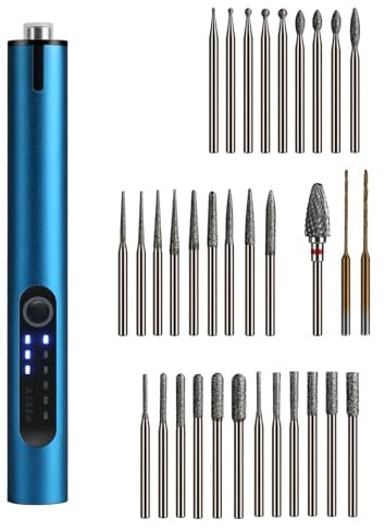 Mini Cordless Electric Engraving LED Light Pen with 33 Bits for DIY Crafts