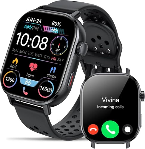 GPS Smart Watch, 2.06'' AMOLED Screen Smartwatch for Men Women (Answer/Make Calls), 178+ Sports Modes Activity Tracke with Heart Rate/Sleep/SpO2 Monitor, 5 ATM Waterproof Fitness Watch for Android iOS