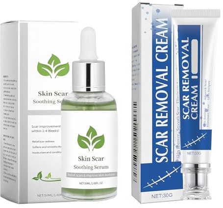 30 g Gel Silicone Cicatrice Creme Cicatrice Et 50 Ml D'Essence Anti-Cicatrice, RéParatrice En Profondeur,Douce Et Respectueuse De La Peau, à Absorption Rapide, AdaptéE à Tous Les Types De Peau