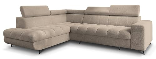 Masseno Ecksofa MORIVA Q L-S mit Schlaffunktion L-Form, Klassisch Sofa mit Bettkasten, Wohnzimmersofa, Couch, Soffa, Bettsofa, Couchgarnitur - Beige, Quelle 05