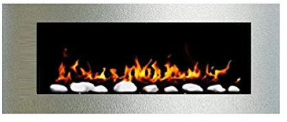 Gel und Ethanol Wandkamin Weiß - Edles Design - 1000 und eine Nacht (Hochglanz Edelstahl)