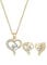 Elli Schmuckset Damen Herz mit Kristalle in 925 Sterling Silber vergoldet