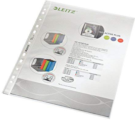 Leitz 4790 Prospekthüllen A4, Polypropylen, genarbt, dokumentenecht (400 Stück)