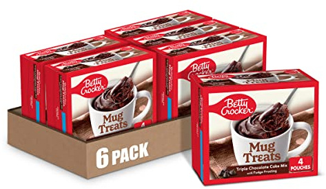 Betty Crocker Mug Treats Triple Chocolate Cake Mix, 4 Servings, 12.5 Oz. (Pack of 6)
