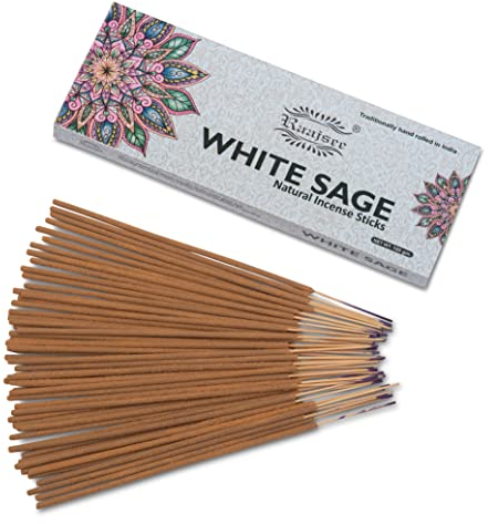 Raajsee Räucherstäbchen 100-G-Packung Incense Sticks, Weißer Salbei Räucherstäbchen Weihrauch,Spirituelle Geschenke Holy Smokes Raucherstächen Chakra Rauchstäbe Set