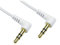 Ex-Pro Right Angle 90 Degree 3.5mm Aux Audio Lead Cable Male to Male Stereo Headphone Mini Jack, with Gold Plated Connectors - White, 10m