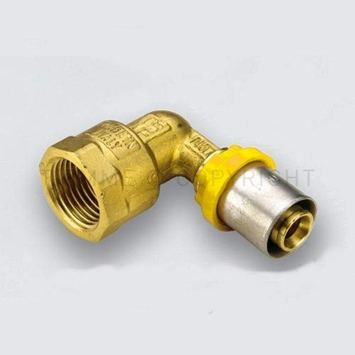 Multicouche pour gaz - Raccord coudé femelle 1/2 x Ø 16 mm