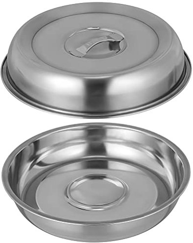 HEMOTON Speiseglocke Edelstahl Burger Dome Käse Schmelzkuppel Tellerglocke Servierglocke Teppanyaki Deckel Steak Abdeckhaube Burgerhaube Fliegenhaube für Burger Cheeseburger 28cm 2 Stück