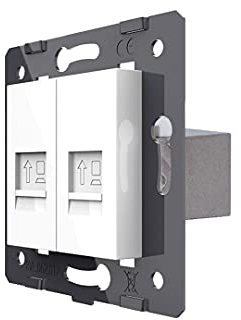 LIVOLO Innenleben RJ45 Netzwerkdose CAT7 DURCHGANG Patch VL-PATCH-2CAT7 (Weiß)