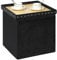 Bonlife Velvet Ottoman with Storage,Large Storage Boxes with Lids,Folding Coffee Table Ottoman Seat,Footstool for Living Room,Black,40x40x40cm