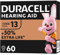 Duracell Piles pour appareils auditifs taille 13 (lot de 60) +50 % de longévité, installation facile, emballage 100 % recyclable, conservation garantie 4 ans