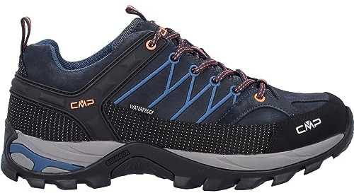 CMP Homme Rigel Low Trekking Shoes WP, Blue Flash Orange, 43 EU