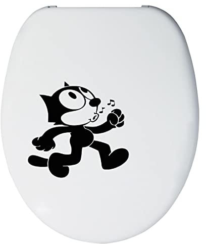 Stickers WC humour pour cuvette, abattant toilettes, frigo. 14 coloris disponibles. Taille 20x19 cm-Design chat