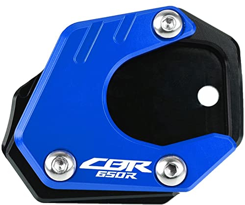 Motorrad Seitenständer Seitenständer Plate Pad Vergrößern Erweiterung FÜR Honda CB650R Neo Sports Cafe CBR650R 2019-2020 CNC Zubehör Schuh FüR MotorradstäNder (Farbe : Blau)