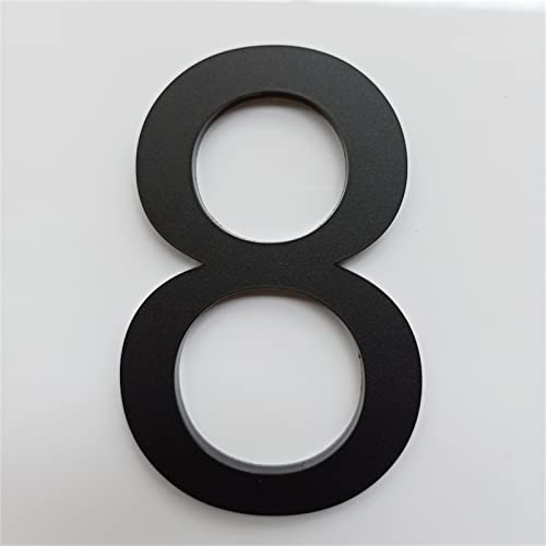 10cm Modern House Plaque Number Self Adhesive Acrylic Door Plates 4 Inch 0-9 Matte Black with 3m Stickers, for Digital Home Hotel Indoor Outdoor Street Address Mailbox Numbers Sign, Anti-Rust (8)