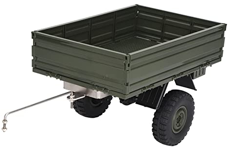 VBESTLIFE RC Trailer, RC Car Trailer Ferngesteuerter Frachtträger für P06 Unimog Modell RC Auto Ersatzteile Zubehör (Grün)