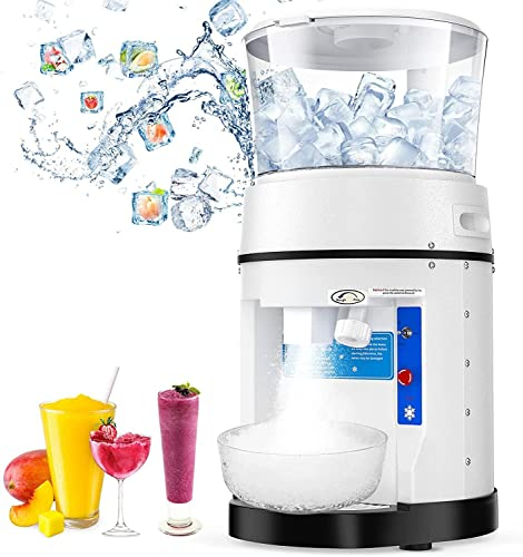 GBHJJ Macchina elettrica Commerciale a Cono di Neve 480kg/H Tritaghiaccio tritaghiaccio 350W Tritaghiaccio con tramoggia da per Feste Ristoranti Bar Snack