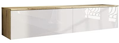 Marlux-Meble TV Schrank Lowboard Fernsehschrank Fernsehtisch Sideboard HiFi-Schrank Hängend oder Stehend Korpus-Eiche 121x31x33 cm