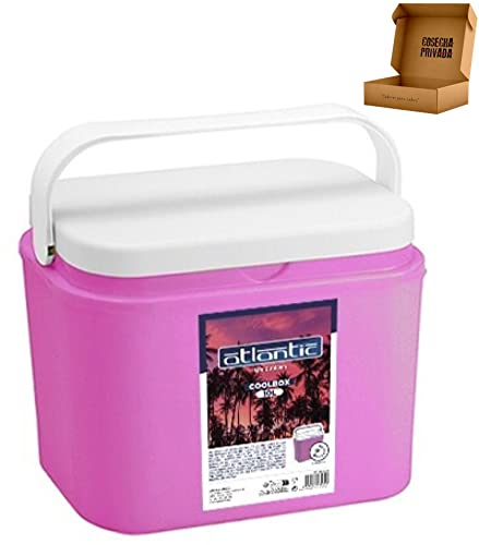 Nevera Portátil - Envio 24h- Nevera Pasiva Atlantic - La Mejor Nevera portatil para Camping, Playa, o Campo. Coolbox. Cosecha Privada (10 L, Rosa)