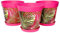 Hum Flowerpots set of 3 plastic, indoor/outdoor plant pots 25cm without drainage holes and 3 saucers (Pink Palm Leaves)
