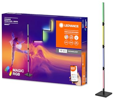 LEDVANCE SMART+ WIFI CONVERT Wand- & Stehleuchte, schwarz, 24W, 2320lm, regulierbares Weiß- & Farblicht, dimmbar, lange Lebensdauer, dynamischer Magic RGB-Lichteffekt, App-steuerbar, 2700K - 6500K