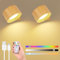 GuKKK Wandleuchte Innen 2 Stück, Aufladbare RGB Wandlampe mit 3 Helligkeitsstufen und 16 Farbe, LED Wandleuchte Innen 360° Drehbare Touch Control Wandleuchten für Schlafzimmer Treppen Badezimmer
