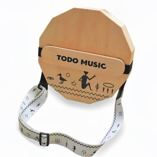 TODO Travel Cajon Box Drum Flat Hand Drum Portable Birke Wood Percussion Instrument with Adjustable Strings Carrying Bag First Handcrafted, Hand Drum Percussion, (CTD-104)