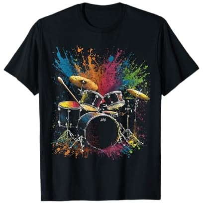Schlagzeug in Splash Stil Drummer Drum Drumstick T-Shirt