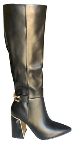 Exè Stivale Lungo Donna Ecopelle Nera; Tacco Alto 9 cm; Chiusura Zip Taglia 37