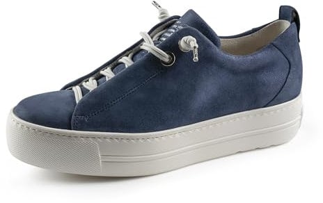 Paul Green Damen SUPER Soft Pauls, Frauen Low-Top Sneaker,schnürer,Plateausohle,Halbschuhe,straßenschuhe,Blau Metallic (MET.Space),41 EU / 7.5 UK