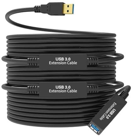 75FT USB 3.0 Active Extension Cable, USB 3.0 Extension Cord A-Male to A-Female, With High-Speed Data Signal Amplifier, Compatible With Quest 3.VR,Rift.360 Kinect. Xbox,Webcam.PS4 HD Camera or More