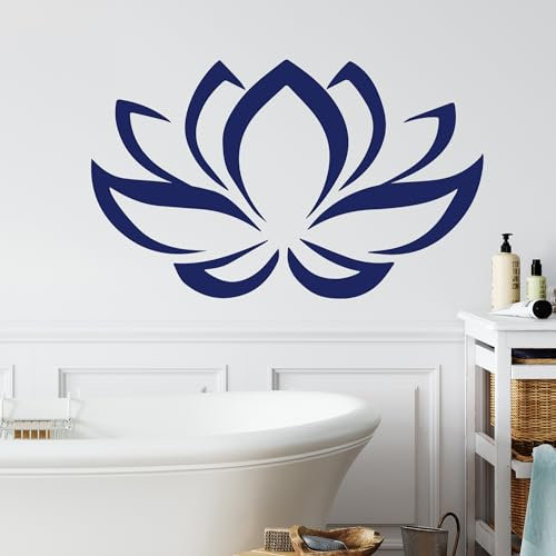 GRAZDesign Wandtattoo Lotusblume Lotus Mandala Blume Wandaufkleber Hindu für Wohnzimmer Schlafzimmer Flur - 49x30cm / schwarz