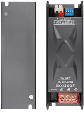 YAYZA! LED Trafo 12V 100W, Dimmbar Netzteil mit Kippschalter, Treiber Elektronischer Driver 230V AC 12V DC 8.3A, 12Vdc Gleichstrom Niedervolt LED Transformator Konstantspannung für Streifen Birnen