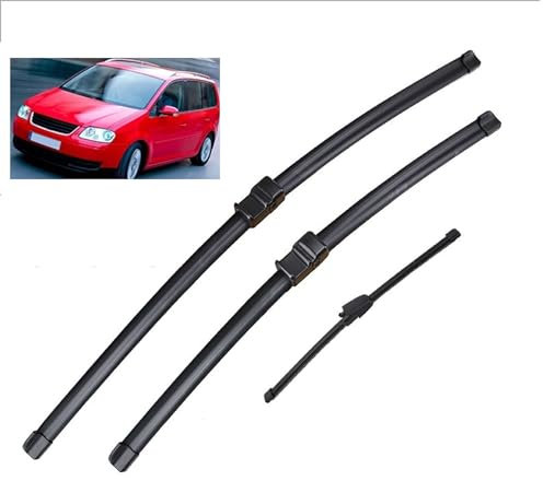 YPSQQHD Für Volkswagen VW Touran 2003-2006, Auto-Scheibenwischerblätter für die vordere und hintere Windschutzscheibe, Wischer-Tuning, Ersatz-Außenzubehör-Set,RHD