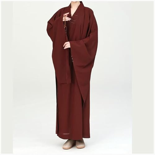 Yiustldd Dress Meditation Suit, Shaolin Mönch Kung Fu Buddhist robe, unisex, autumn and winter, Shaolin monk robe,Red,39