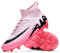 Meidiastra Fussballschuhe Herren Professionelle Fussballschuhe Unisex Outdoor Kinder High Top Spikes Kicking Training Turnschuhe AG Turf Trainingsschuhe Rosa EU37