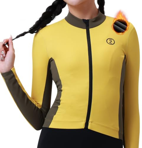 INBIKE Trikot Damen Winter Fleece Thermo Radsport Laufen Jacke Akzentuiert Taille Lange Fahrradbekleidung LY418