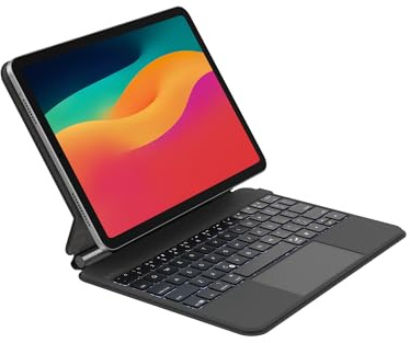 Belkin Pro Tastaturhülle mit magnetischem Ständer, Bluetooth-Tastatur mit Hintergrundbeleuchtung, Multi-Gestensteuerung, magnetischer Apple-Stift-Speicher-Kompatibilität und Multimedia-Tasten für iPad