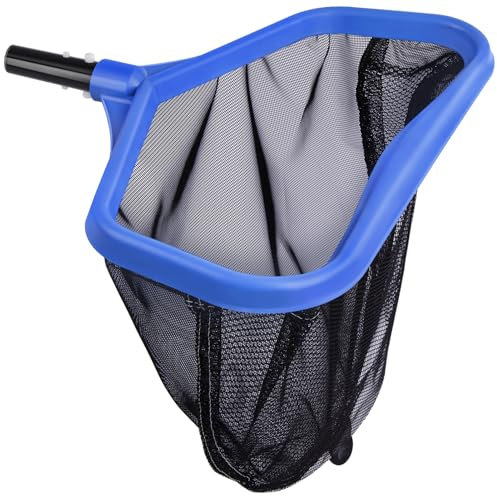 Yeabett Pool Net, Pool Skimmer Net - Double Layer Deep Mesh, Fine Nylon Net for Leaves, Algae & Debris, Fits 32mm UK Pool Poles, Blue(No Pole)