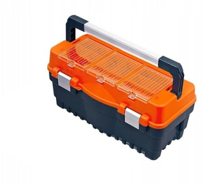 Werkzeugkoffer mit Organizer, 59,5 x 32,8 x 28,9 cm, Orange-Schwarz, Kunststoff, Werkzeugkoffer, Werkzeugkiste