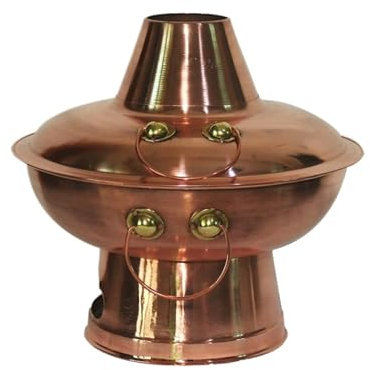 OWOHYG Pentola a Carbone per Cucinare, pentola a Carbone Multifunzionale in Rame, pentola per zuppa, pentola da Cucina, pentola per Cucinare, Utensili da Cucina (Rame 28 cm)