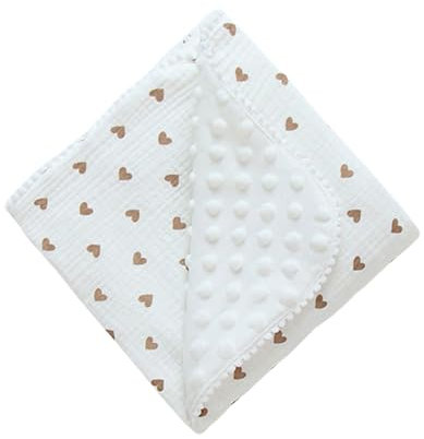 Zkydhbd Cobija de algodón con parte delantera y forro polar punteado para recién nacidos, unisex, para bebés de 0 a 3 años