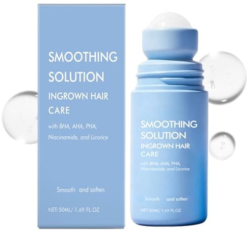 Smoothing Solution Ingrown Hair,Roll On Soothes Razor Bumps für glatte haut & haarentfernung,Feuchtigkeitspflege zur Reduzierung Haarwachstum & Porenverfeinerung,Achseln und Empfindliche Haut
