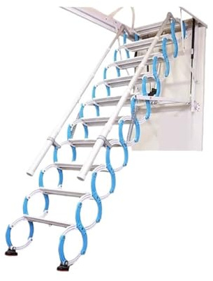Scale per soffitta Scala telescopica elettrica for soffitta, scala retrattile nascosta nel soffitto con corrimano for garage interni scales(70 * 120cm)