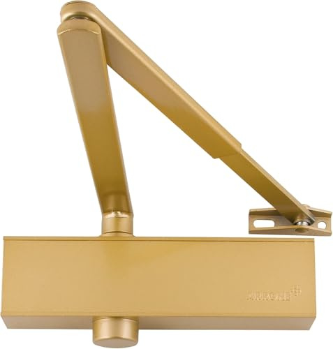 EuroArt Arrone Door Closer, Adjustable Power Size 2-4, for Internal and External Fire-Rated Doors, Corrosion-Resistant Finish (Gold)