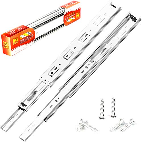 DSL Drawer Runners, 1 Pair Full Extension Ball Bearing Draw Runner/Slides Heavy Duty 60kg Capacity Side Mount Kitchen Cabinet Slides Replacement Rails Gliders (400mm 16'')