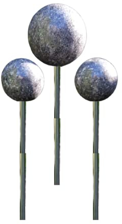 Jürgen Bocker Garten-Ambiente Gartenstecker Rosenkugel 3er-Set 15-10-10 cm Edelstahl mit Granitlackierung in anthrazit auf Stab 80 cm