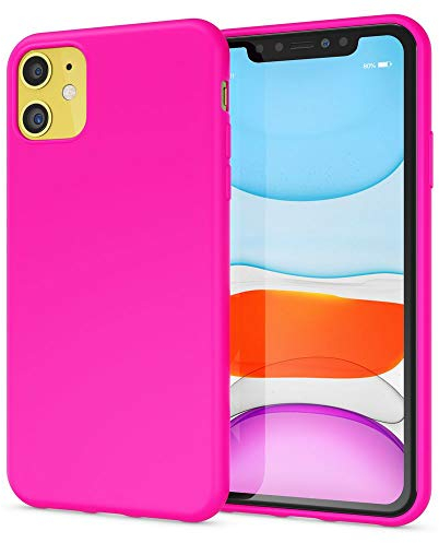NALIA Neon Case compatible with iPhone 11, Slim Protective Shock Absorbent Silicone Back Cover, Ultra-Thin Mobile Phone Protector Shockproof Bumper Rugged Skin Soft Rubber Coverage, Color:Pink