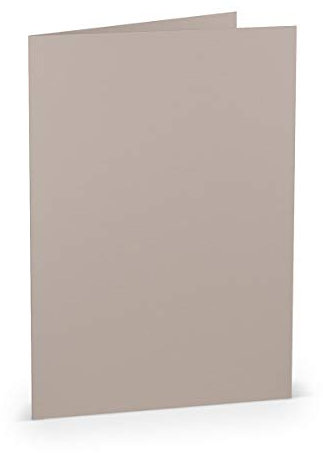 PAPERADO 50 Faltkarten DIN A5 - Taupe gerippt Hell-Braun Schlamm - 220 g/m² - 14,8 x 21 cm - Blanko Doppelkarten Klappkarten Einladungskarten