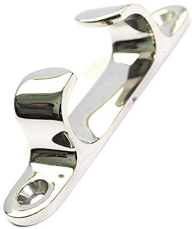 BOOMBOOST Straight Fairlead Mooring Cleat Flat Clamp For Boat Rope Slat For Marine Yacht 4 Inch Stainless Steel Polished